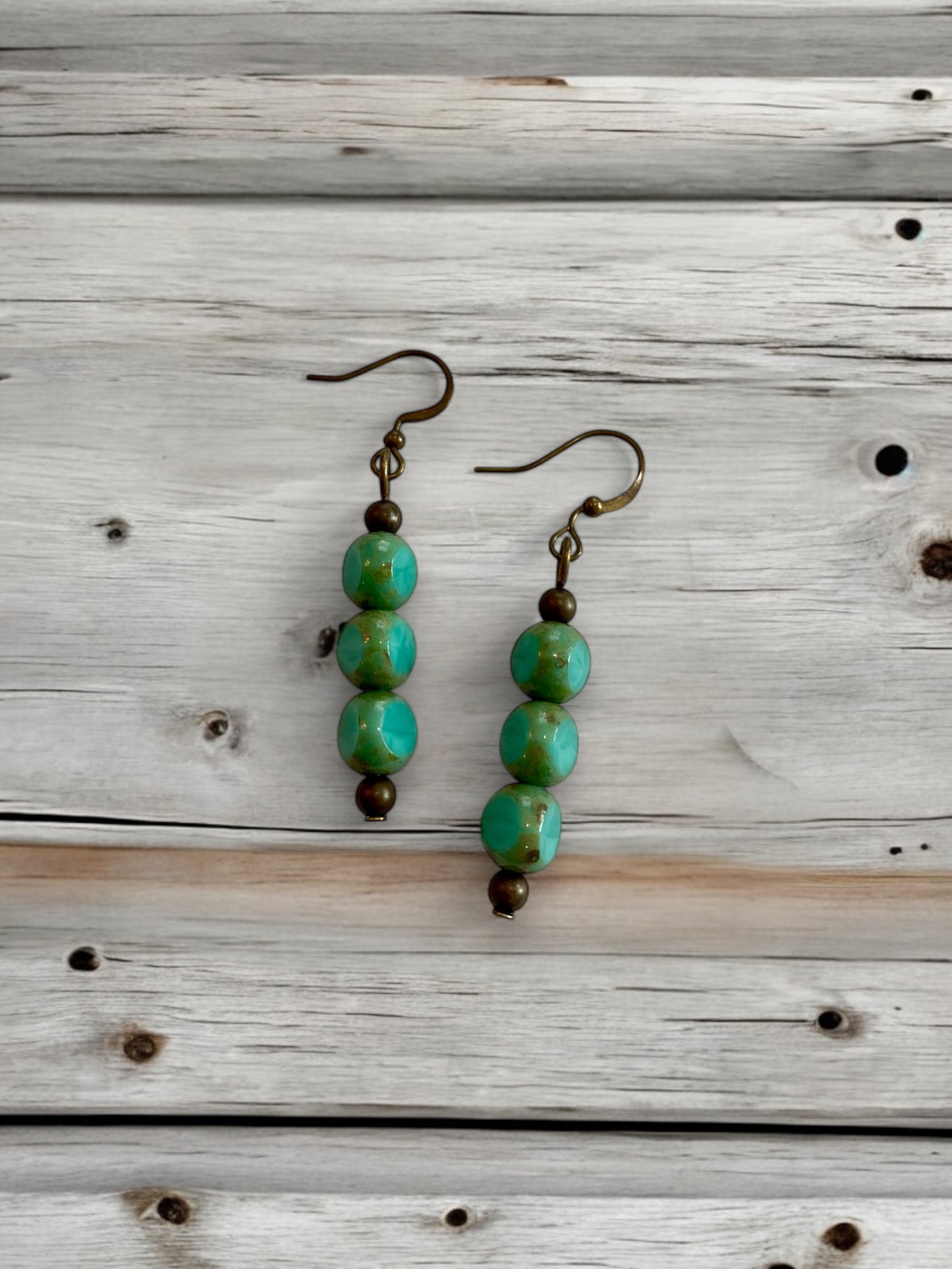 Aqua Fire Agate Drop Earrings