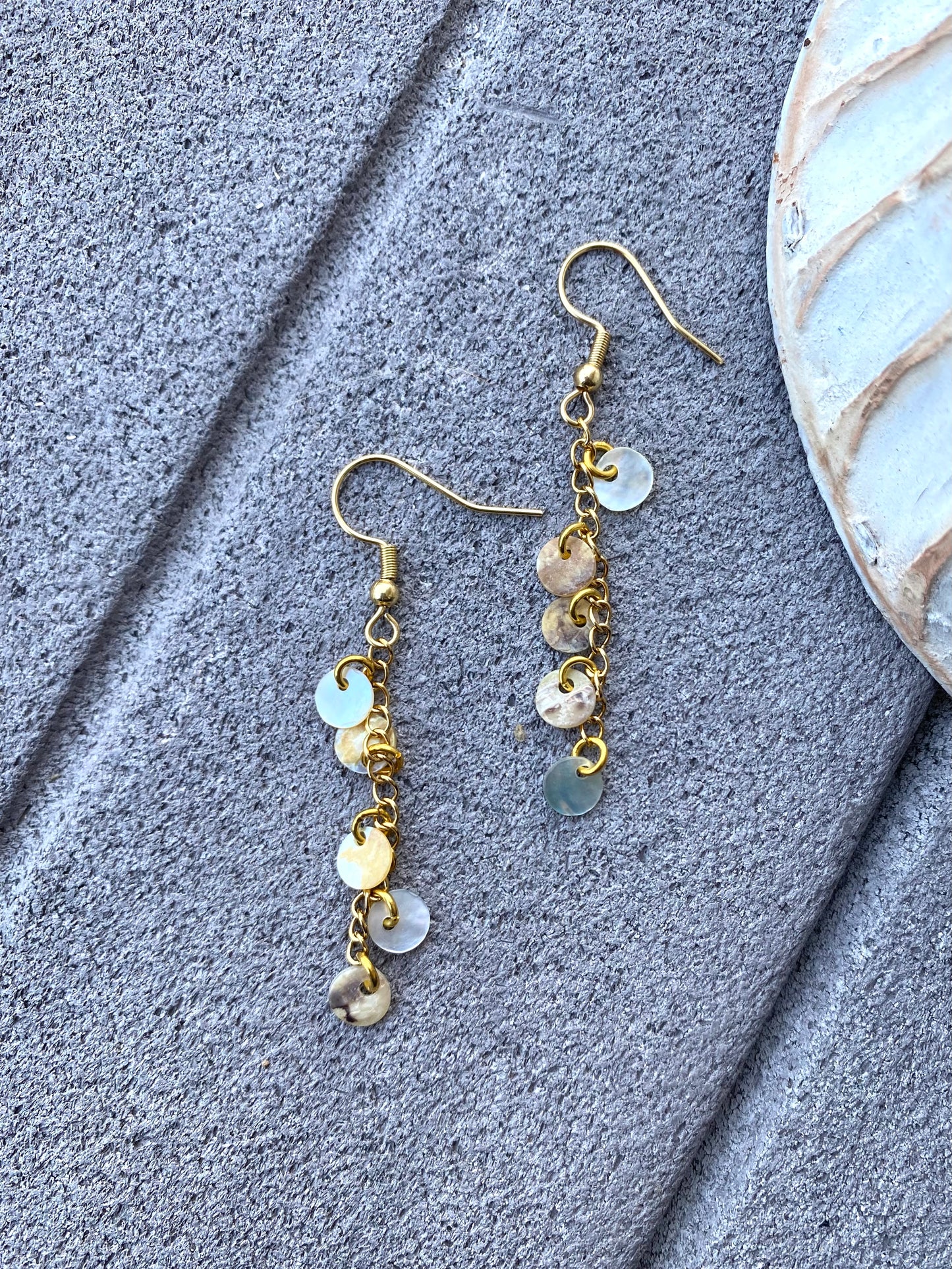 Mother of Pearl Shell Dangle Earrings