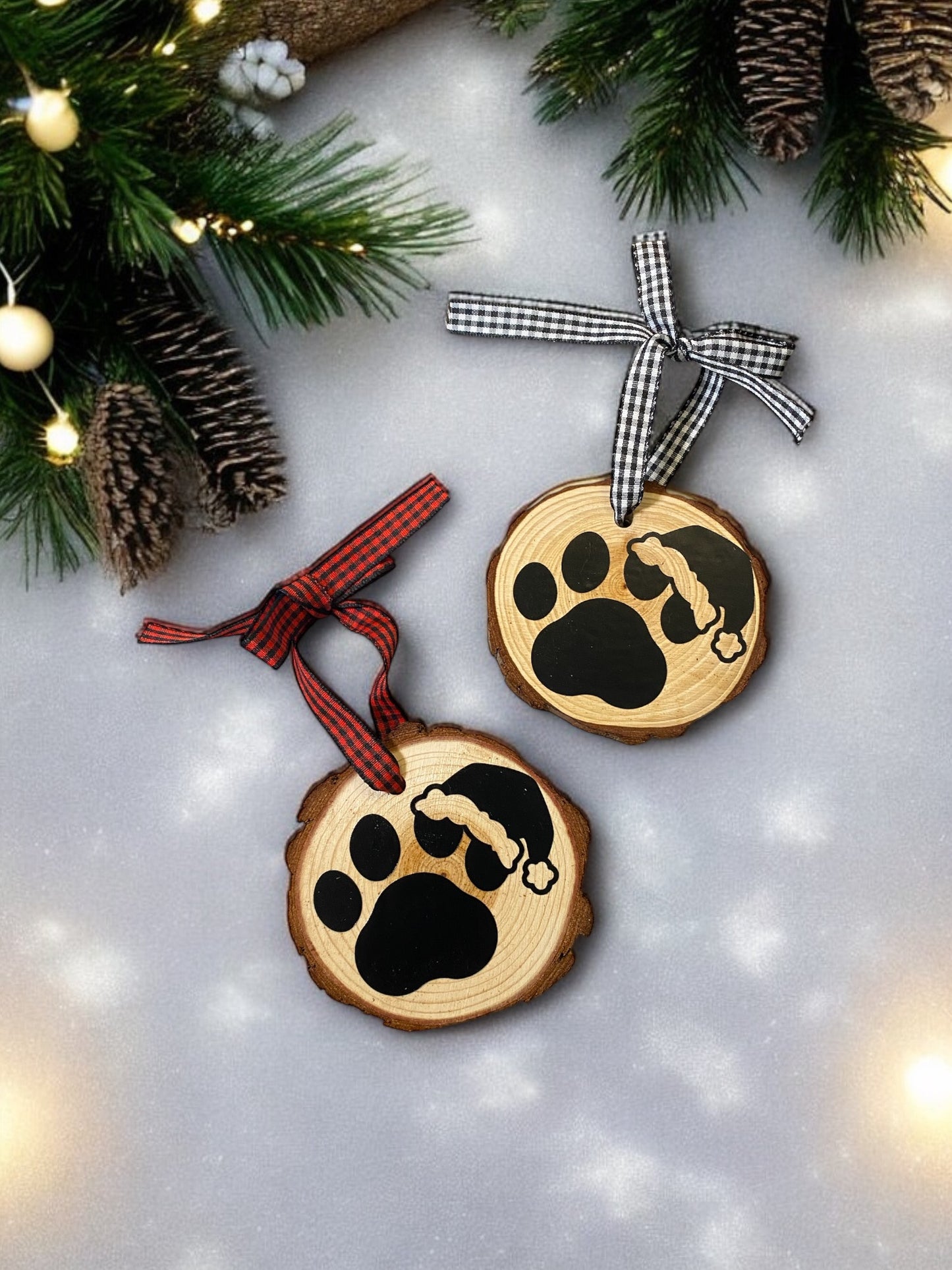 Wood Dog Theme Christmas Ornaments