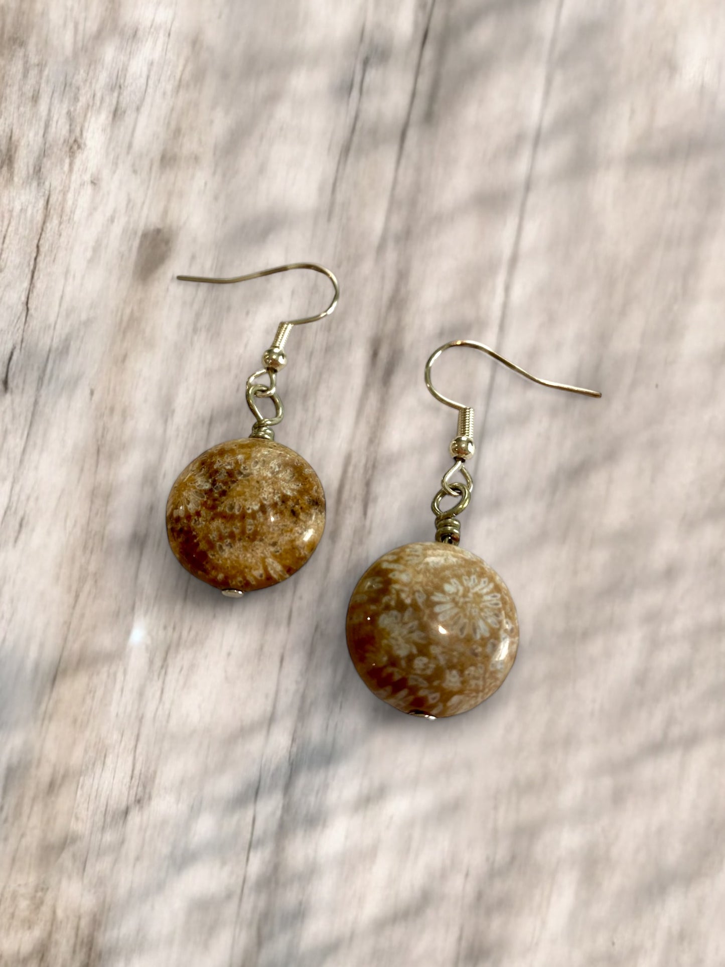 Fossilized Coral Earrings