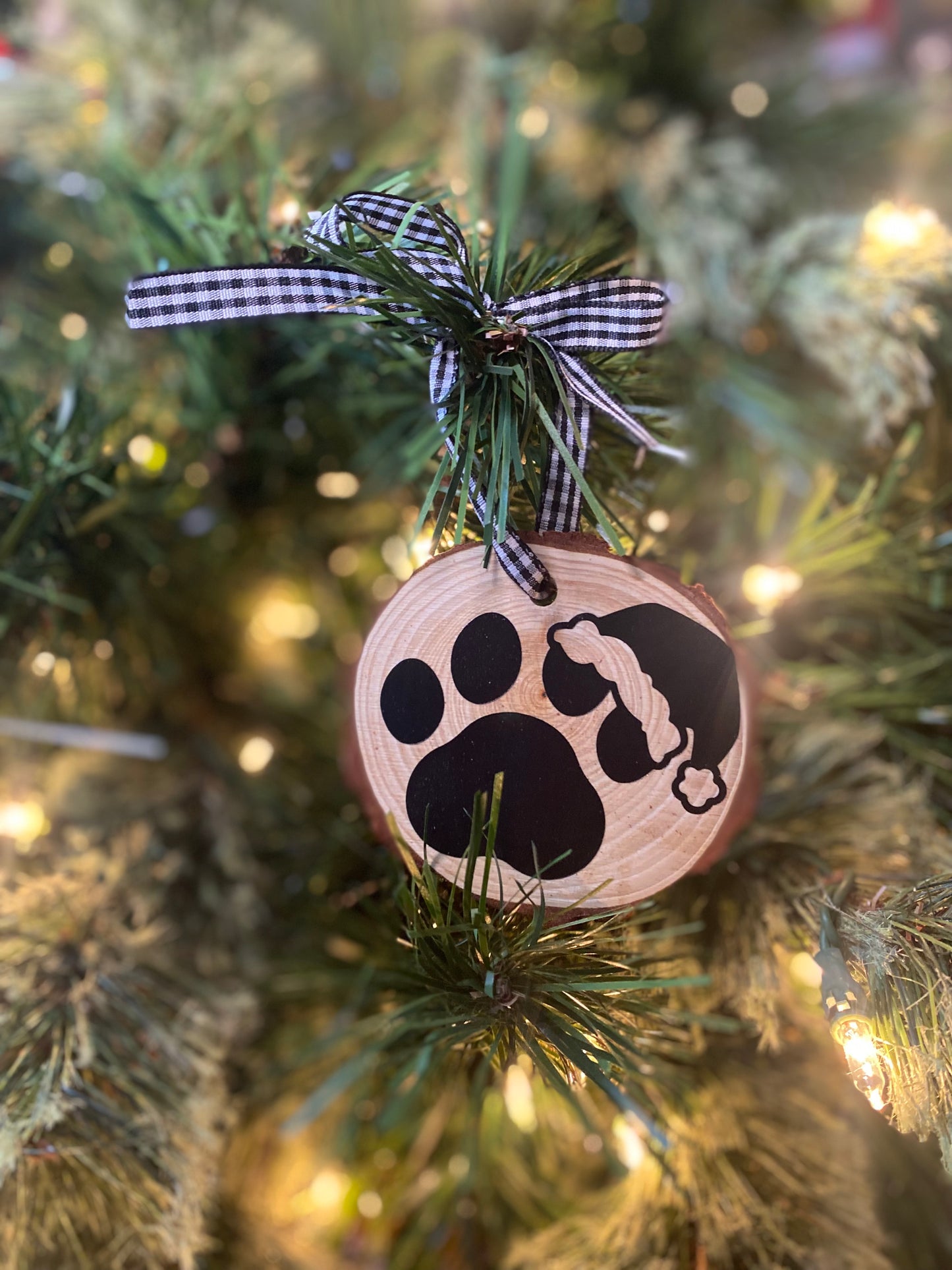 Wood Dog Theme Christmas Ornaments