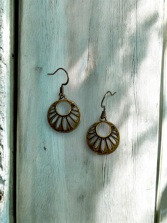 Dainty Antique Bronze Charm Earrings