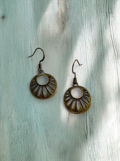 Dainty Antique Bronze Charm Earrings