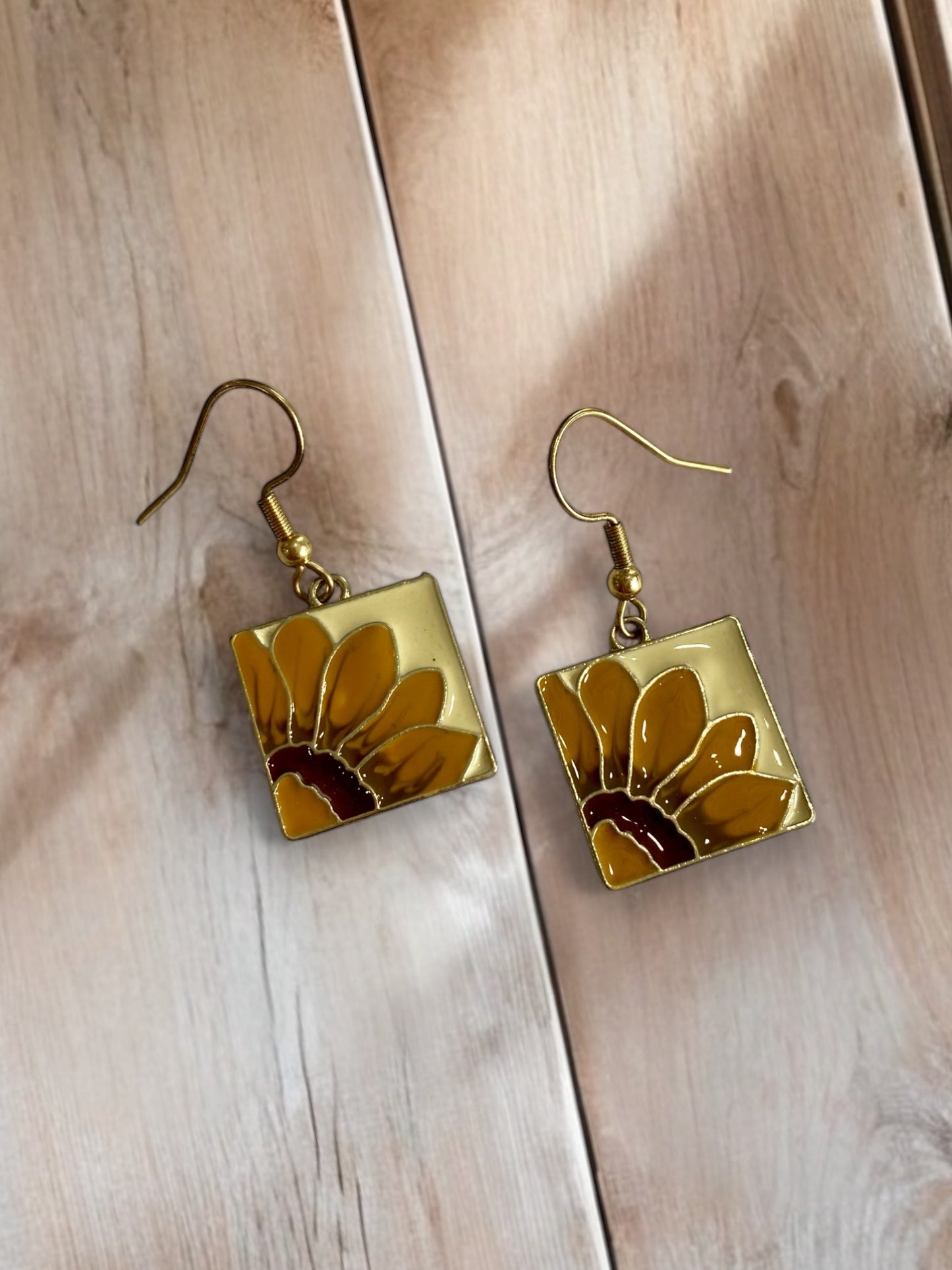 Ceramic Sunflower Earrings