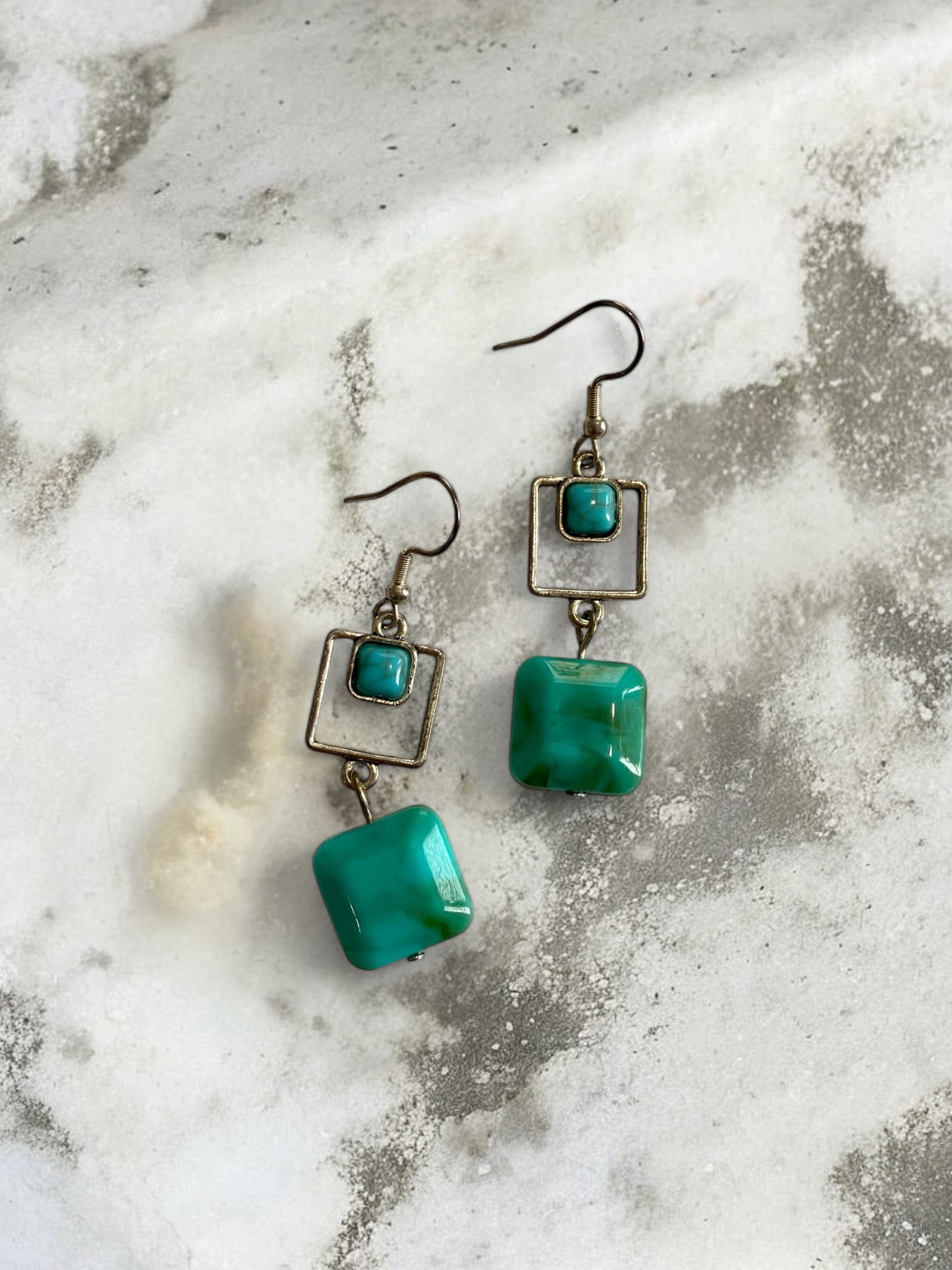 Antique Silver and Turquoise Earrings