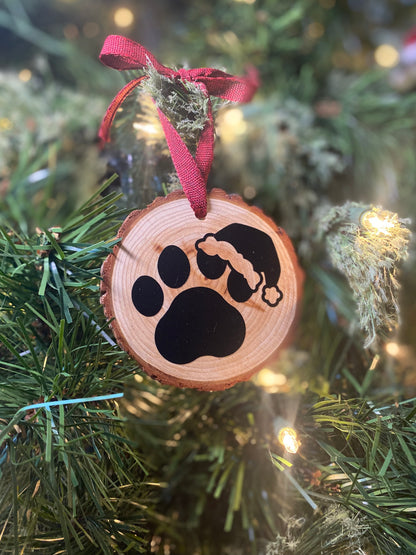 Wood Dog Theme Christmas Ornaments