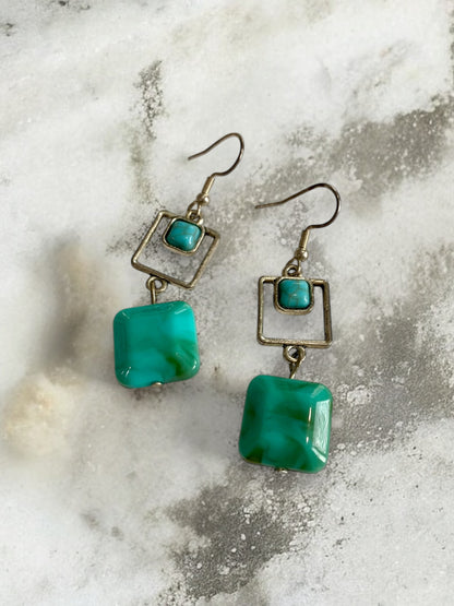 Antique Silver and Turquoise Earrings