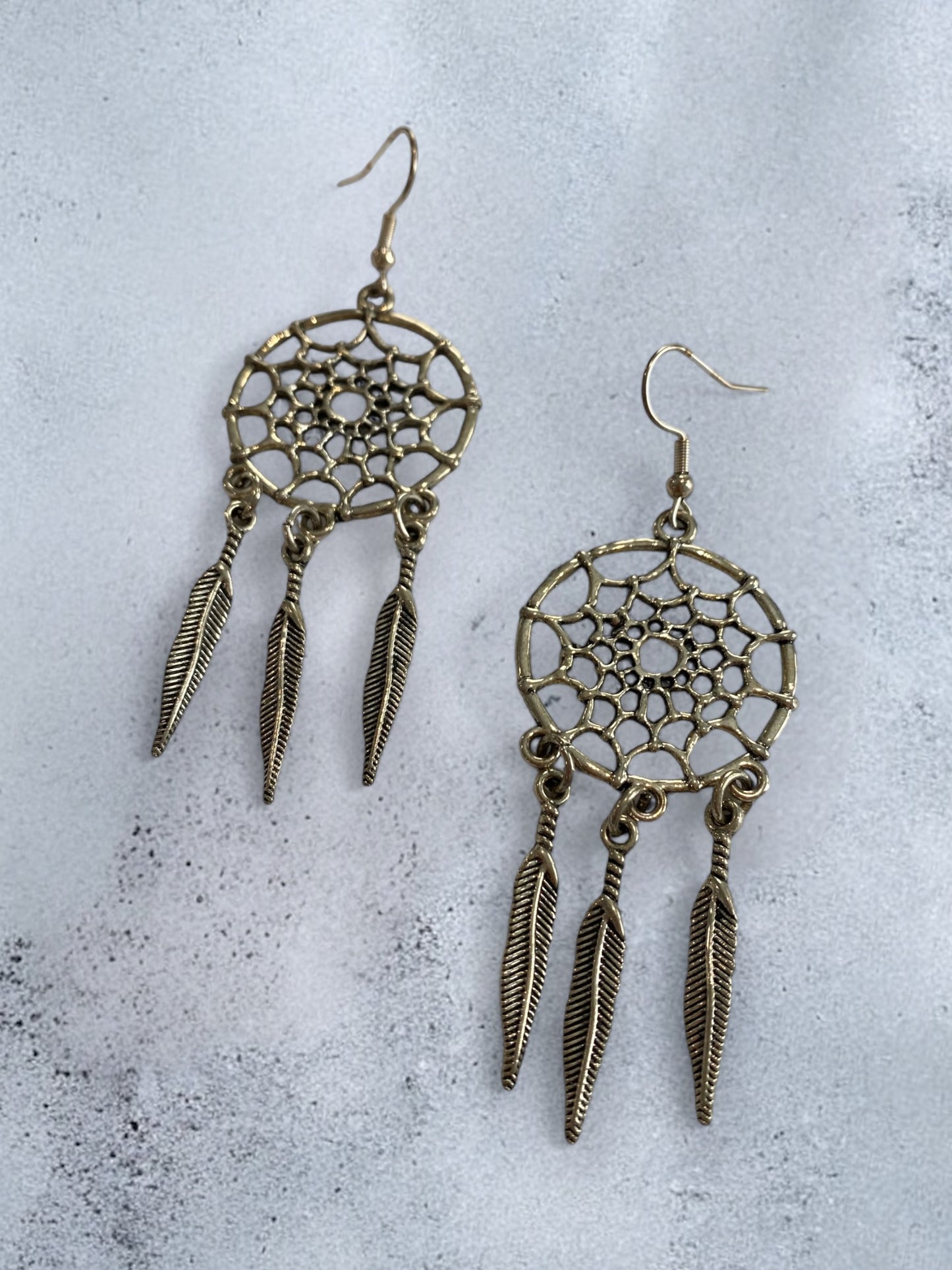 Antique Silver Dream Catcher Earrings