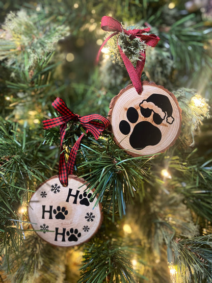 Wood Dog Theme Christmas Ornaments