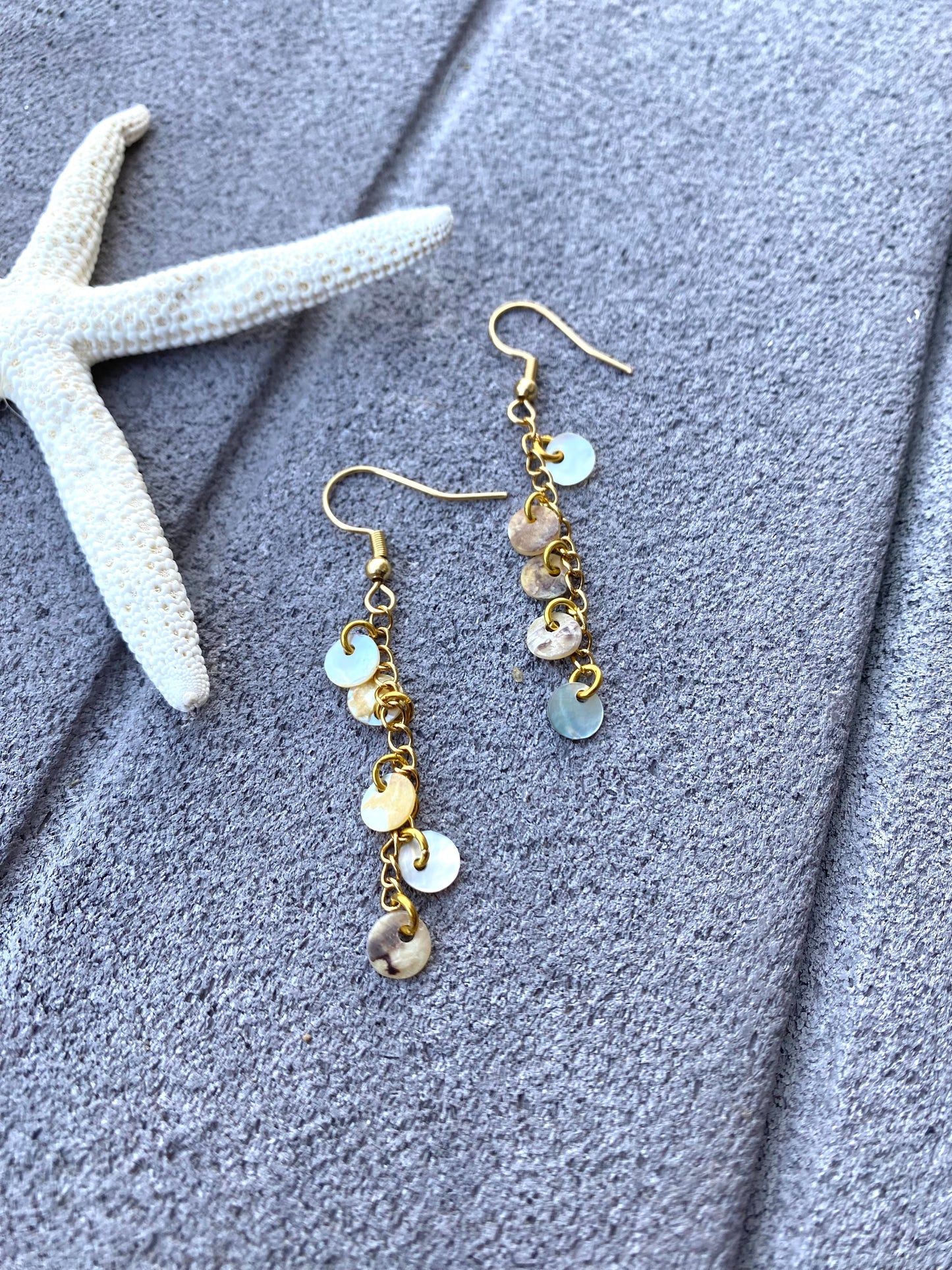 Mother of Pearl Shell Dangle Earrings