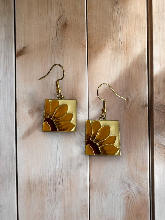 Ceramic Sunflower Earrings