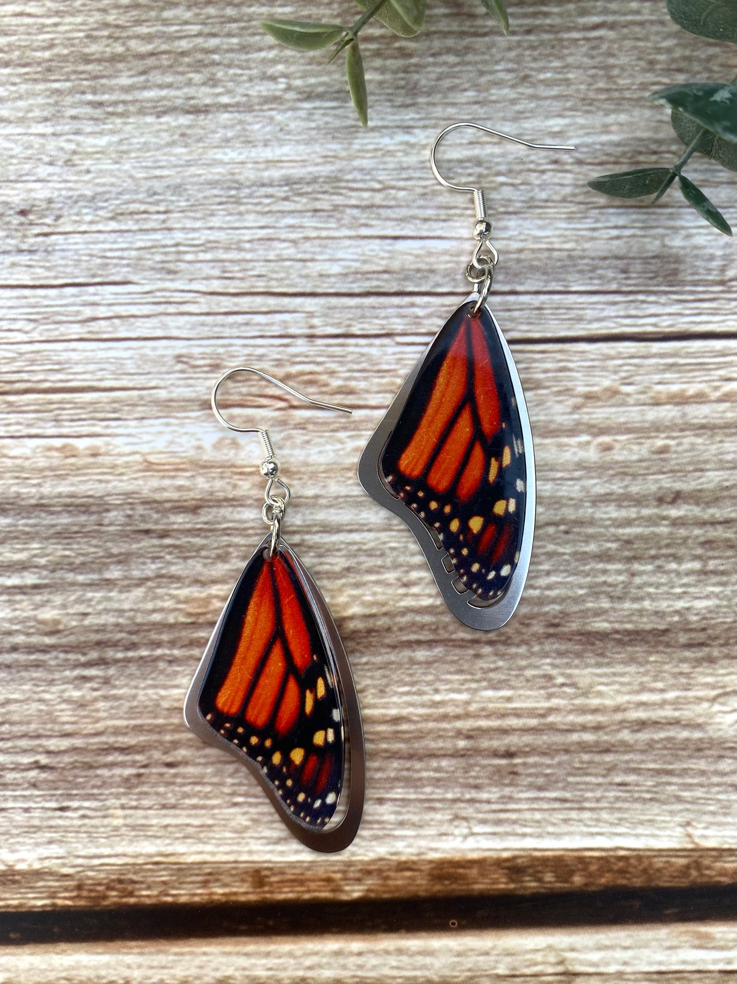 Monarch Butterfly Wing Earrings