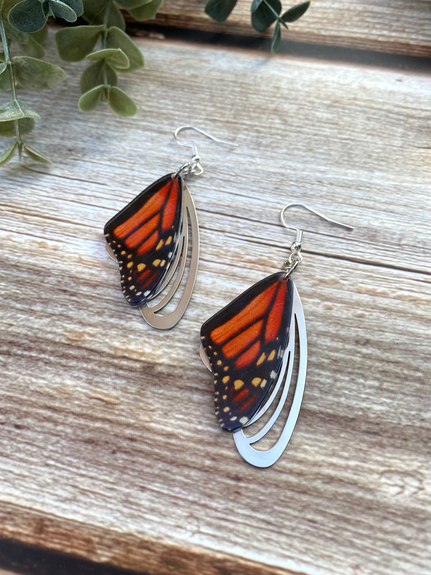 Monarch Butterfly Wing Earrings