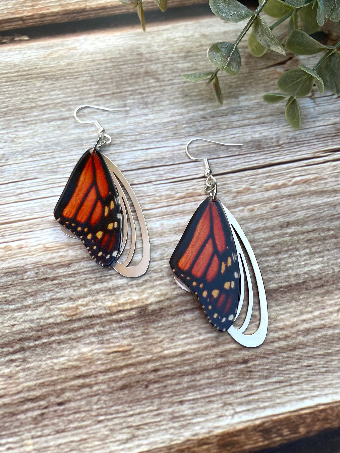 Monarch Butterfly Wing Earrings