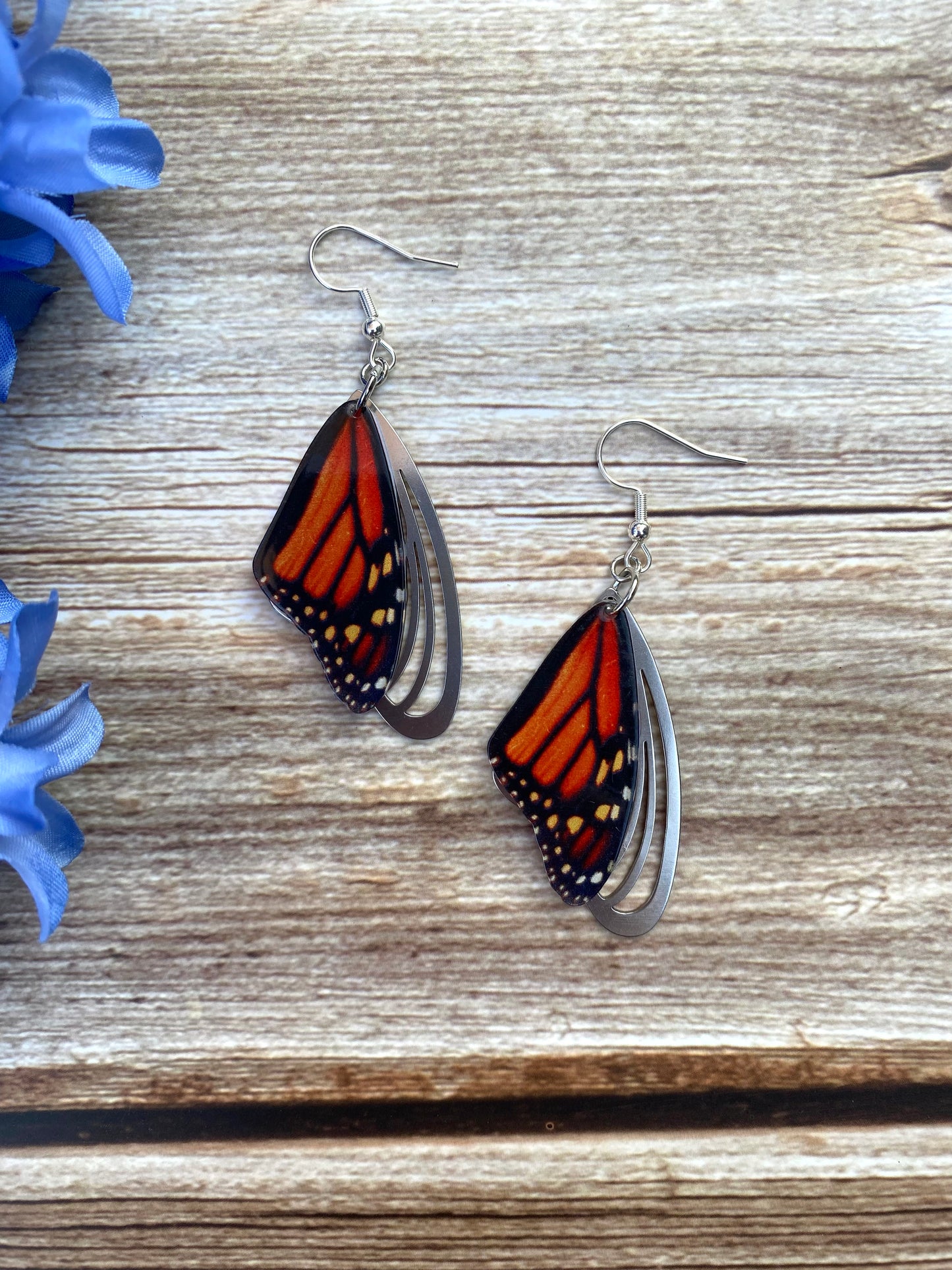 Monarch Butterfly Wing Earrings