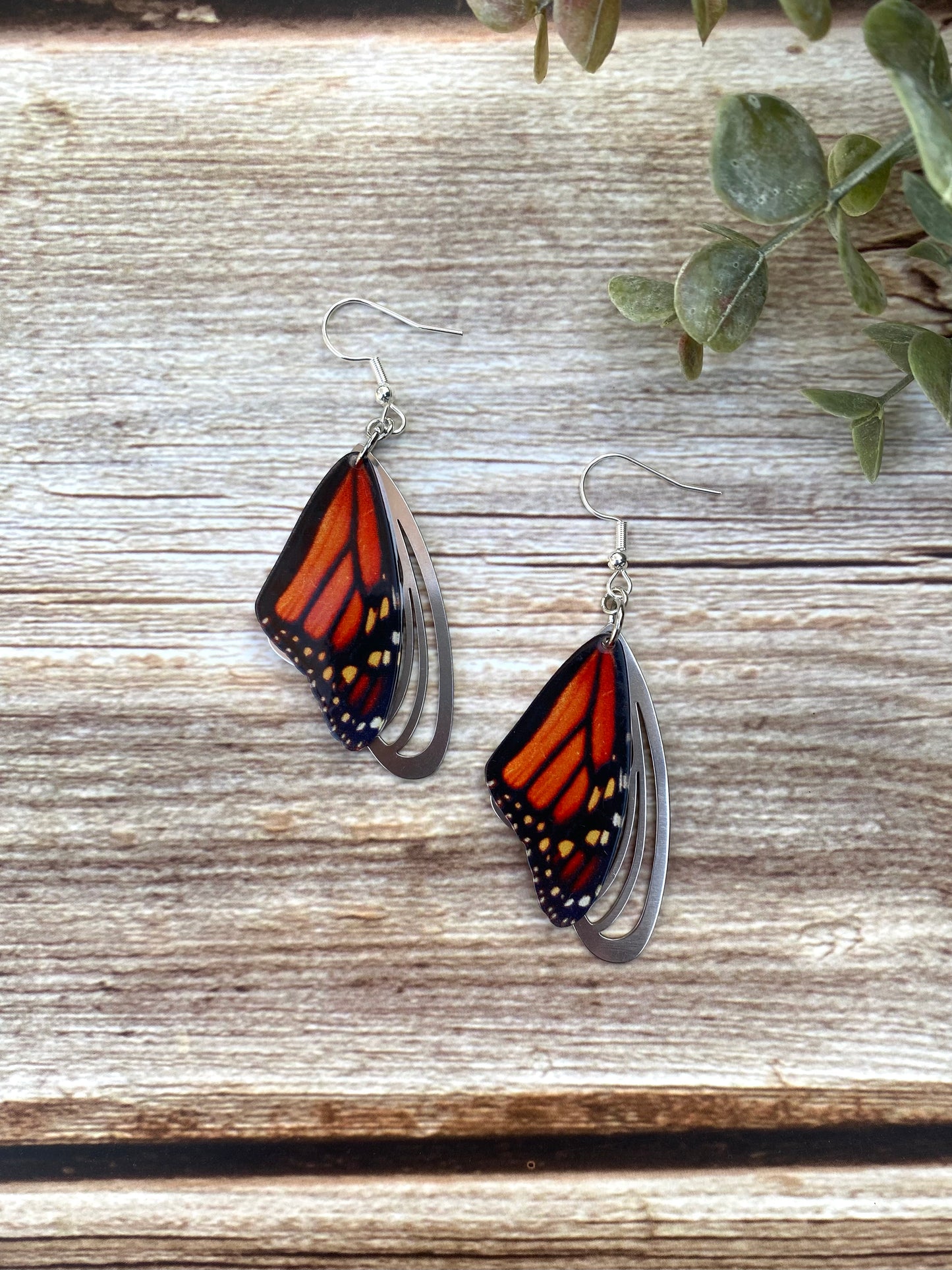 Monarch Butterfly Wing Earrings