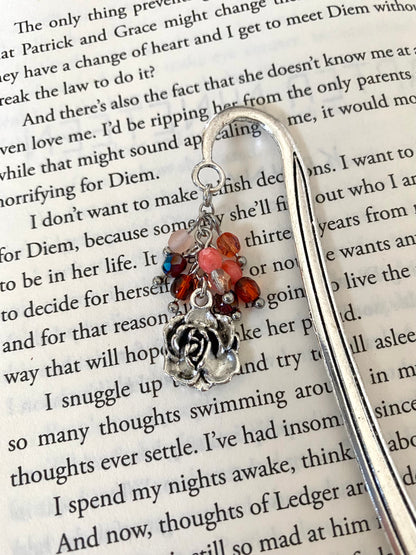 Rose Flower Charm Bookmark