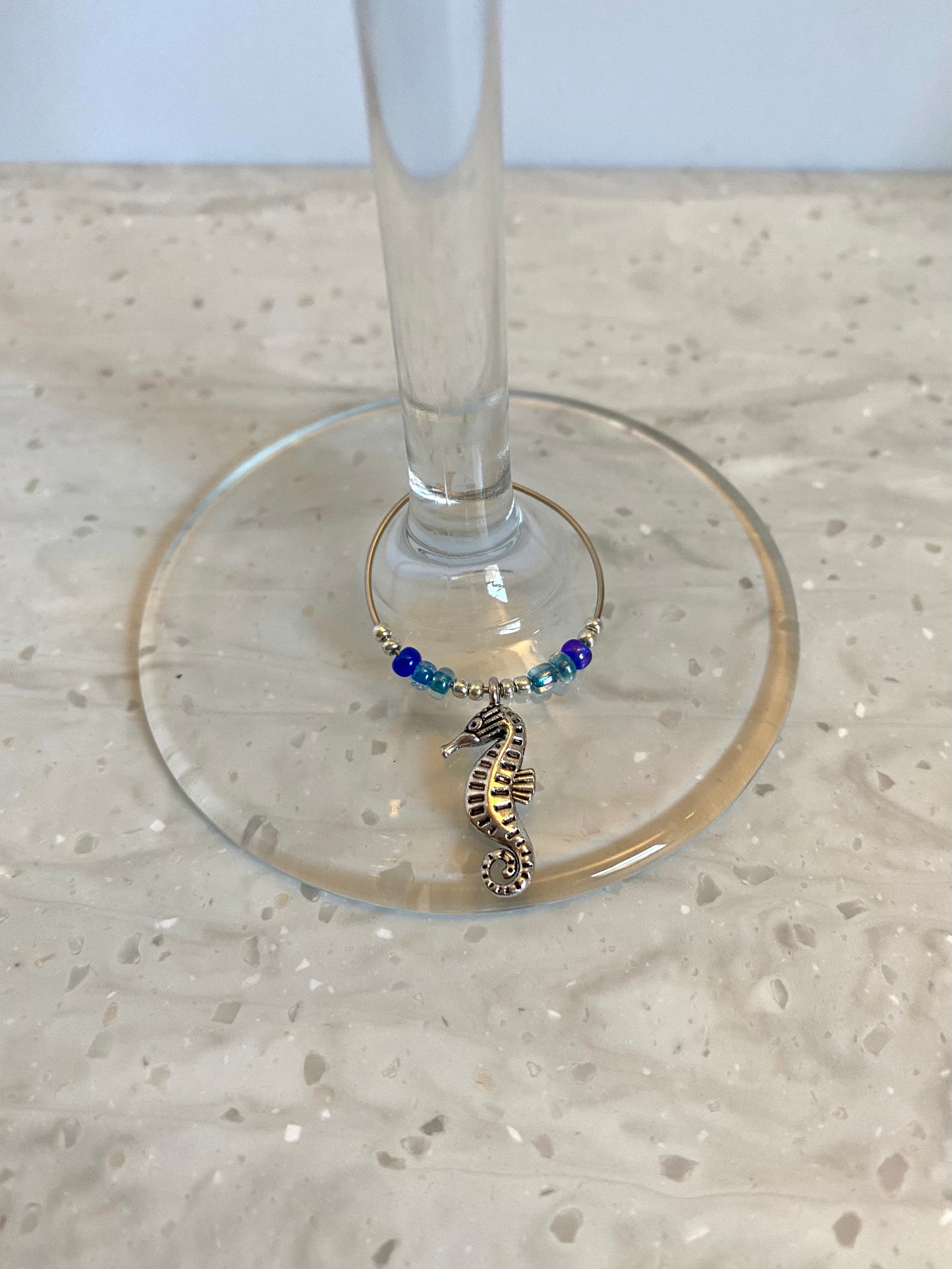 Set of 10 Beach Wine Glass Charms