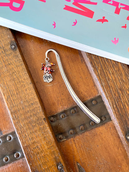 Rose Flower Charm Bookmark