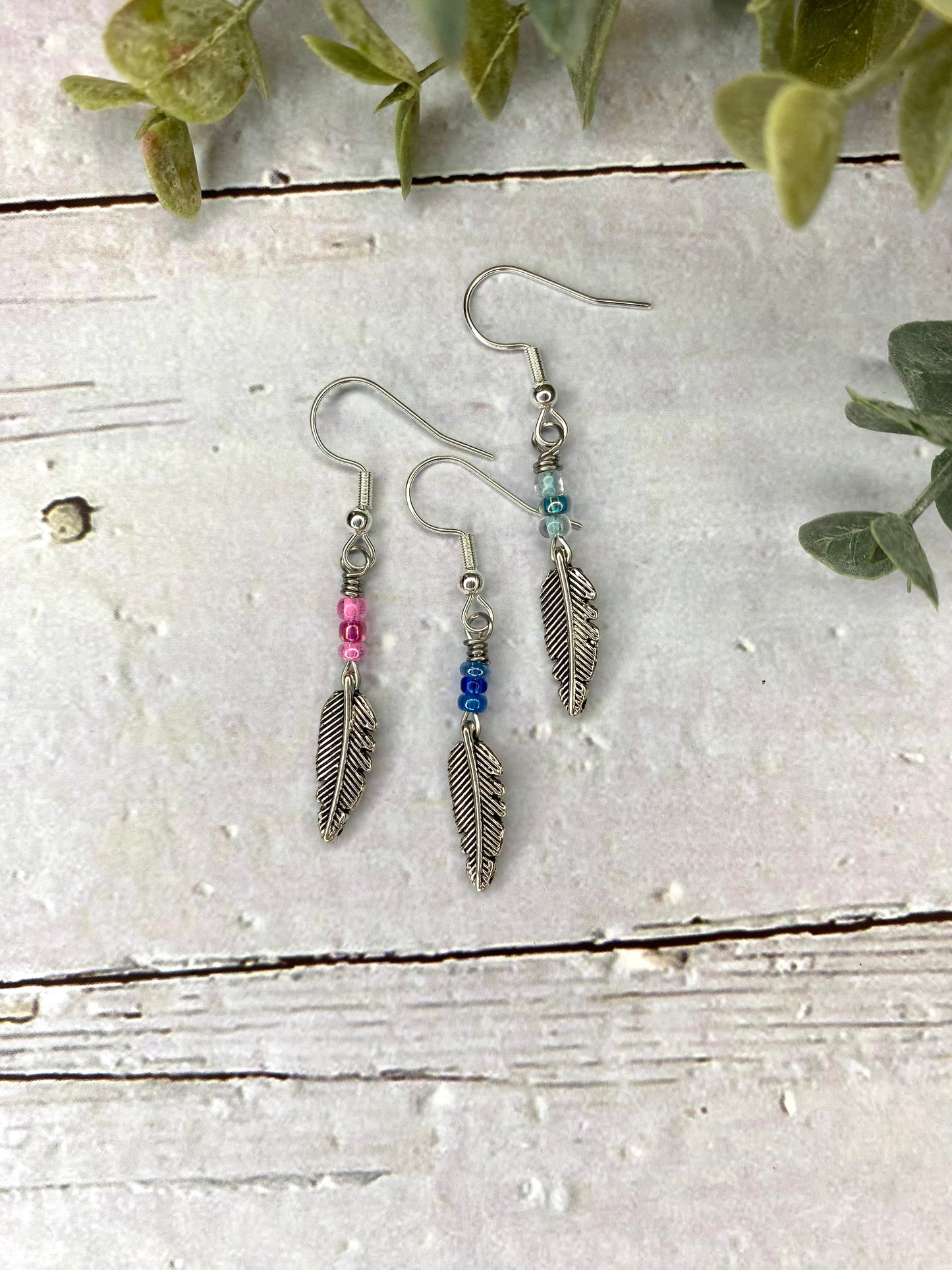 Antique Silver Feather Earrings