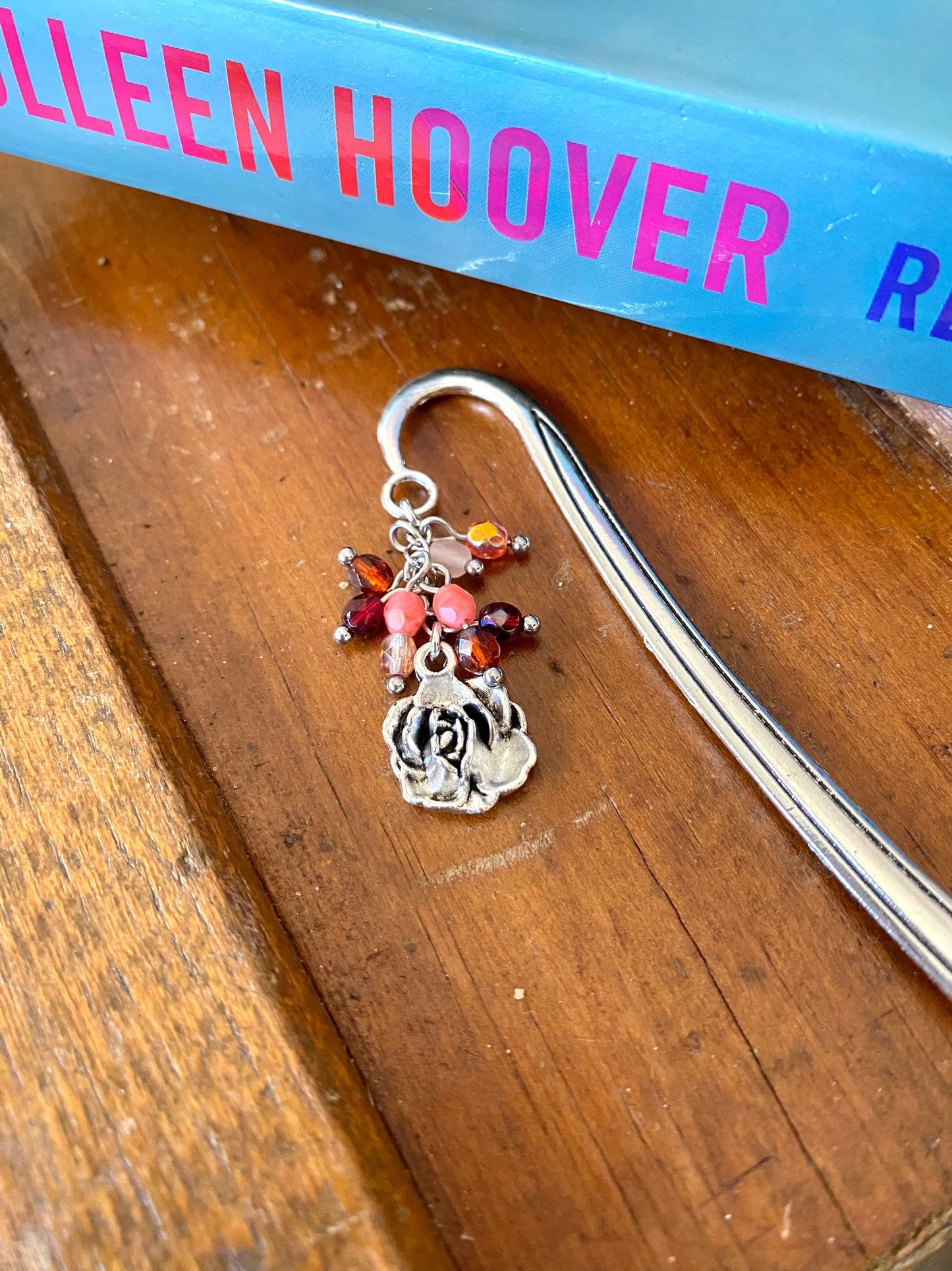 Rose Flower Charm Bookmark