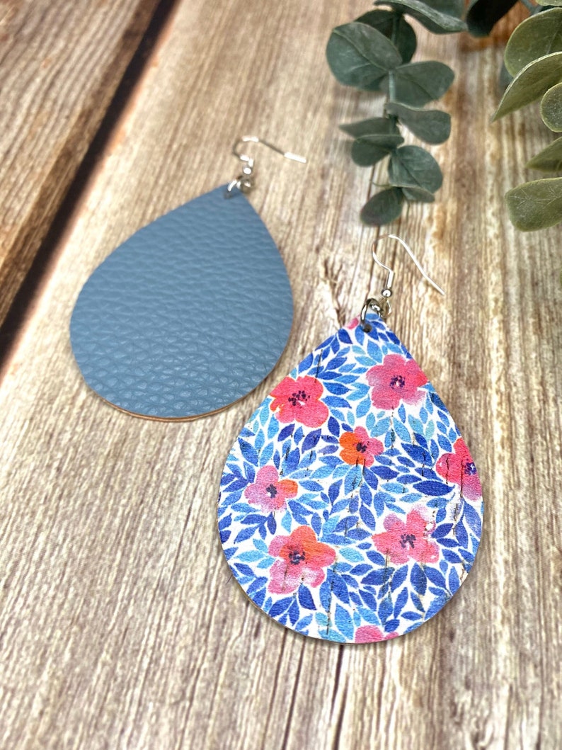 Abstract Floral Teardrop Earrings