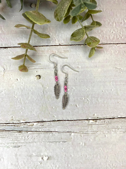 Antique Silver Feather Earrings