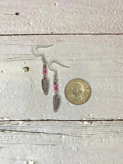 Antique Silver Feather Earrings