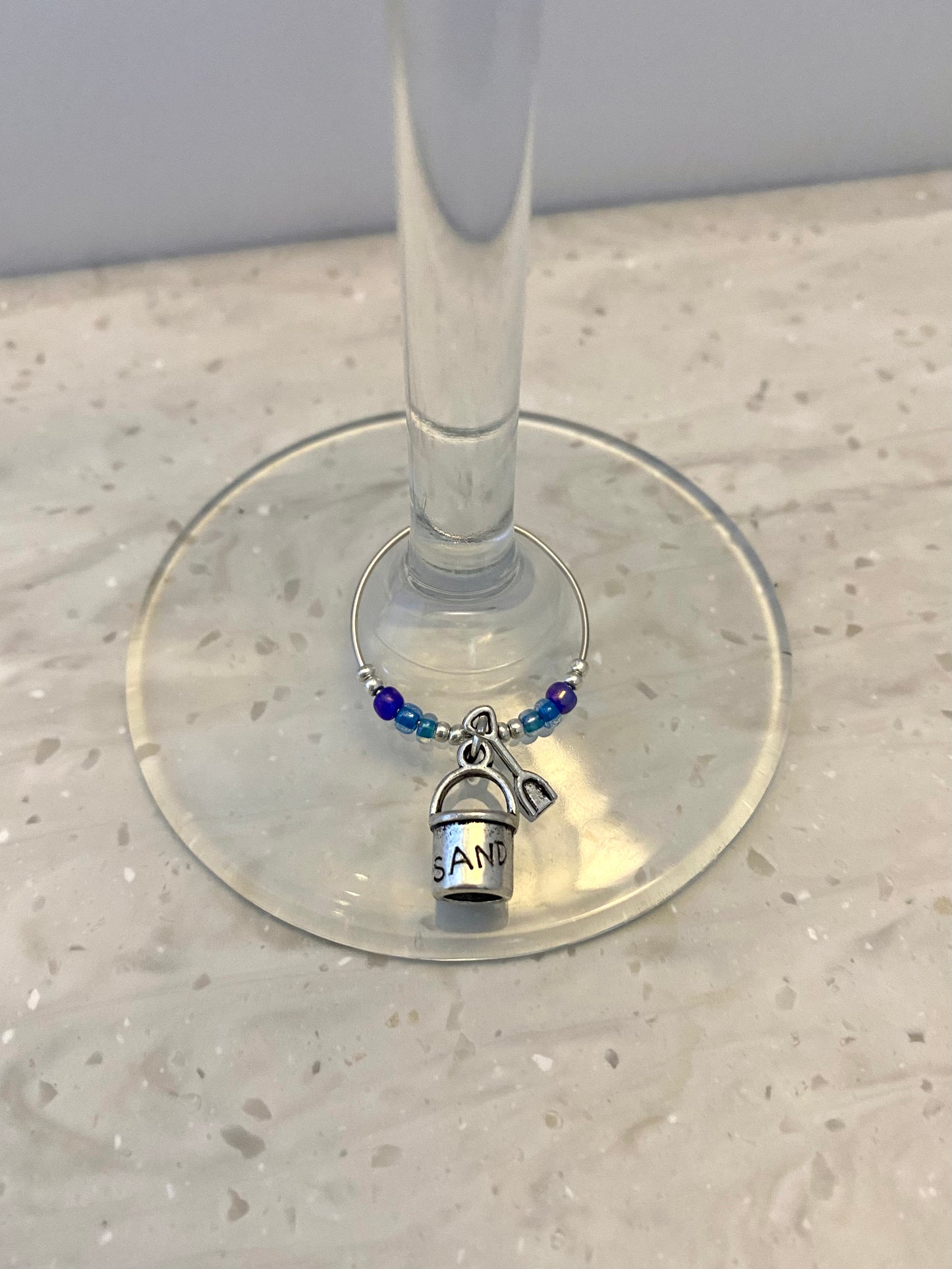 Set of 10 Beach Wine Glass Charms