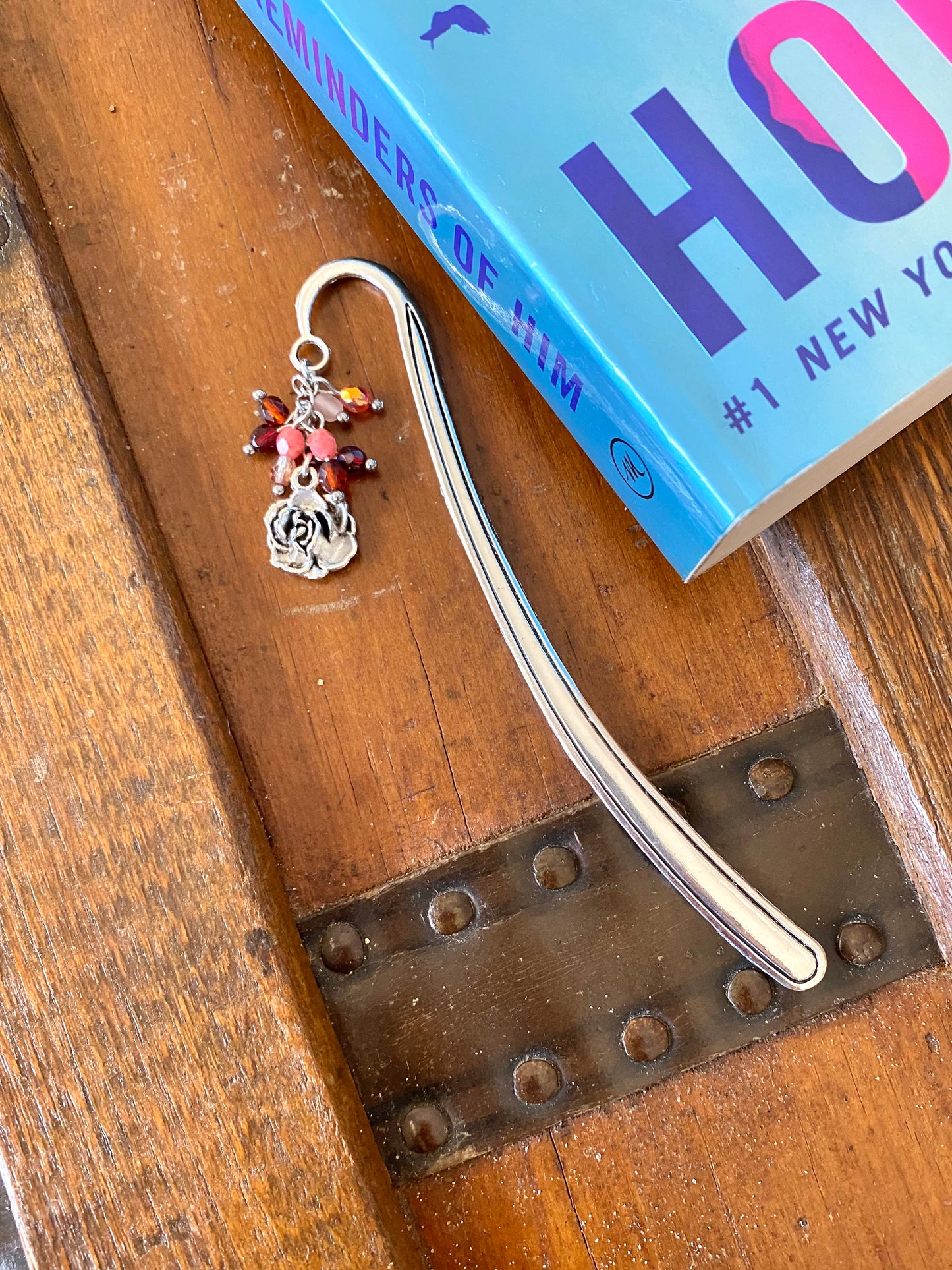 Rose Flower Charm Bookmark