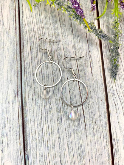 Opal Hoop Earrings