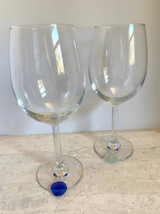 Set of 10 Beach Wine Glass Charms